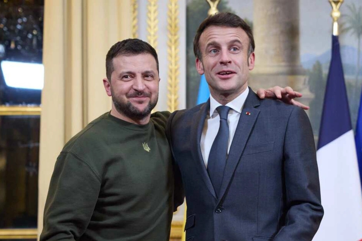 Makron Zelenski ilə telefon danışığı aparıb