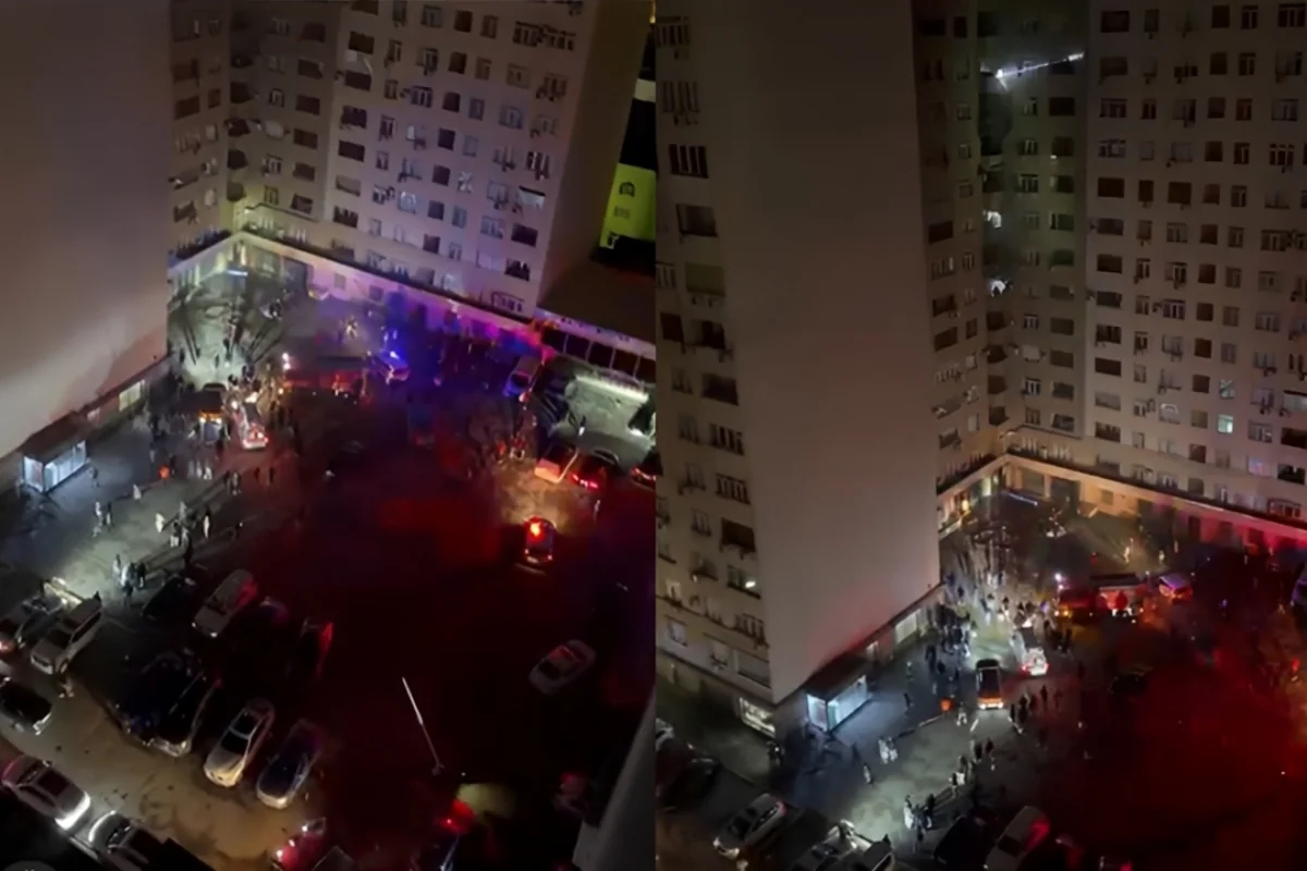 Paytaxtda yaşayış binasında güclü yanğın olub