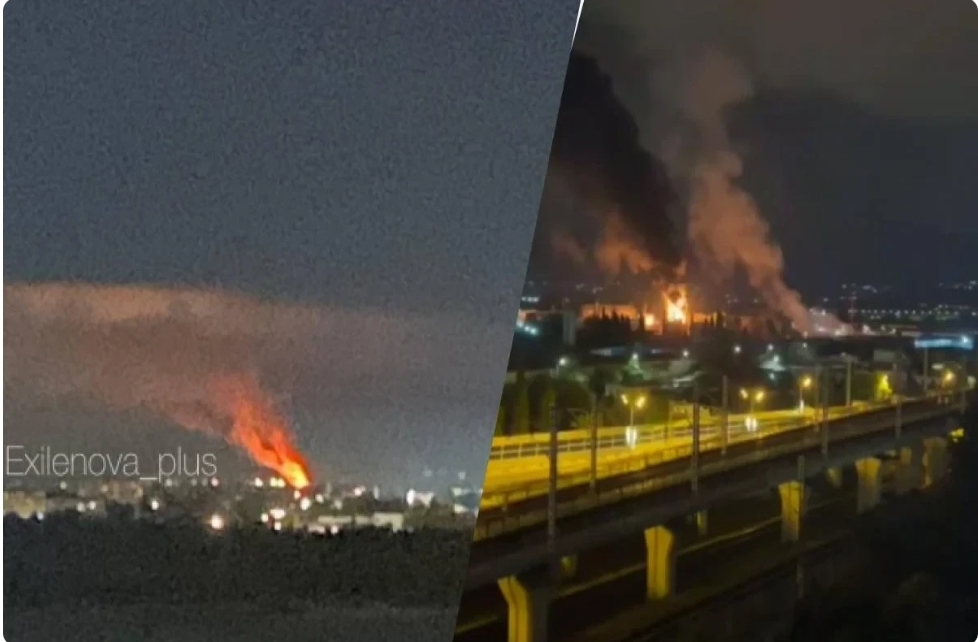 Soçidə neft bazasına pilotsuz uçuş aparatı (PUA) ilə zərbə endirilib, yanğın olub.