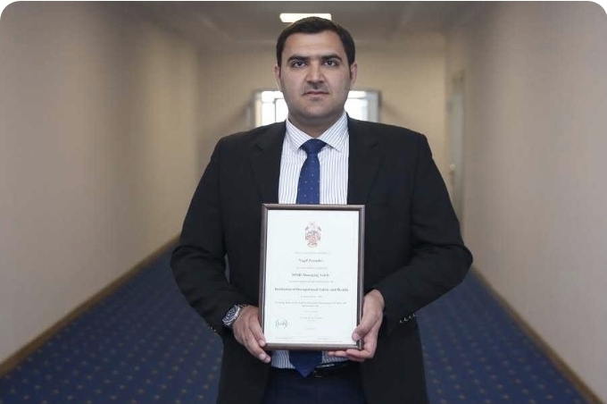 Vaqif Zeynalov IOSH beynəlxalq sertifikatına laiq görülüb