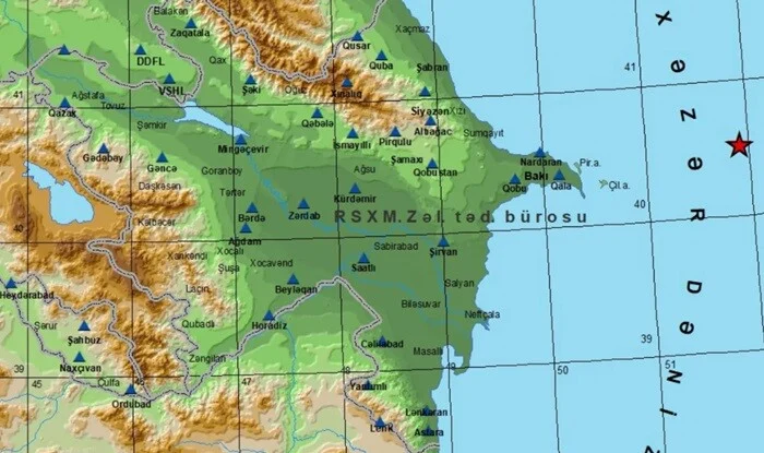 Xəzərdə daha bir zəlzələ oldu - 4,2 bal